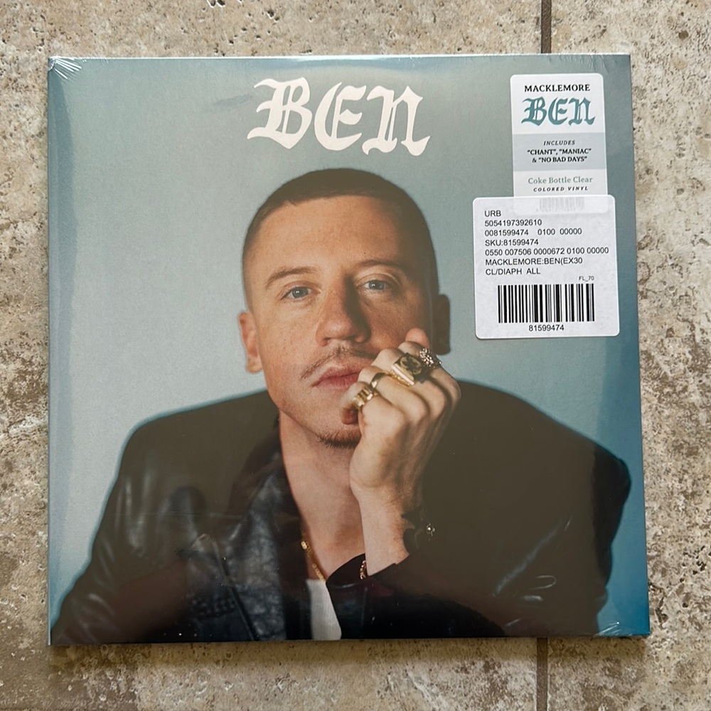 SEALED Macklemore BEN VINYL LP Urban Outfitters Coke Bottle Clear Exclusive